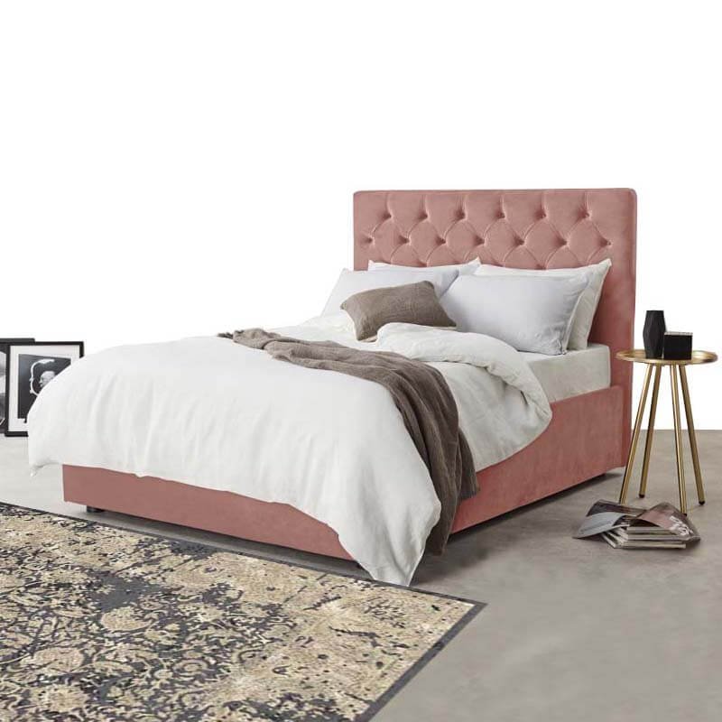 Blush on sale velvet bed