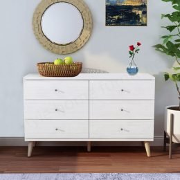 Modern white 6 drawer outlet dresser